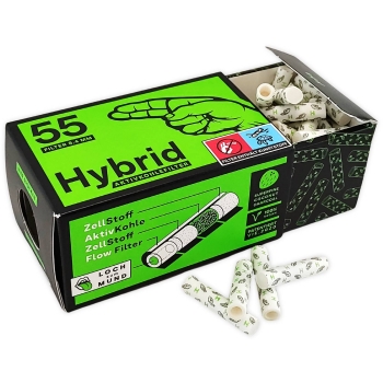 Hybrid Supreme Filters Ø6,4mm 55 Stück Zellstoff-Aktivkohle-Filter 1